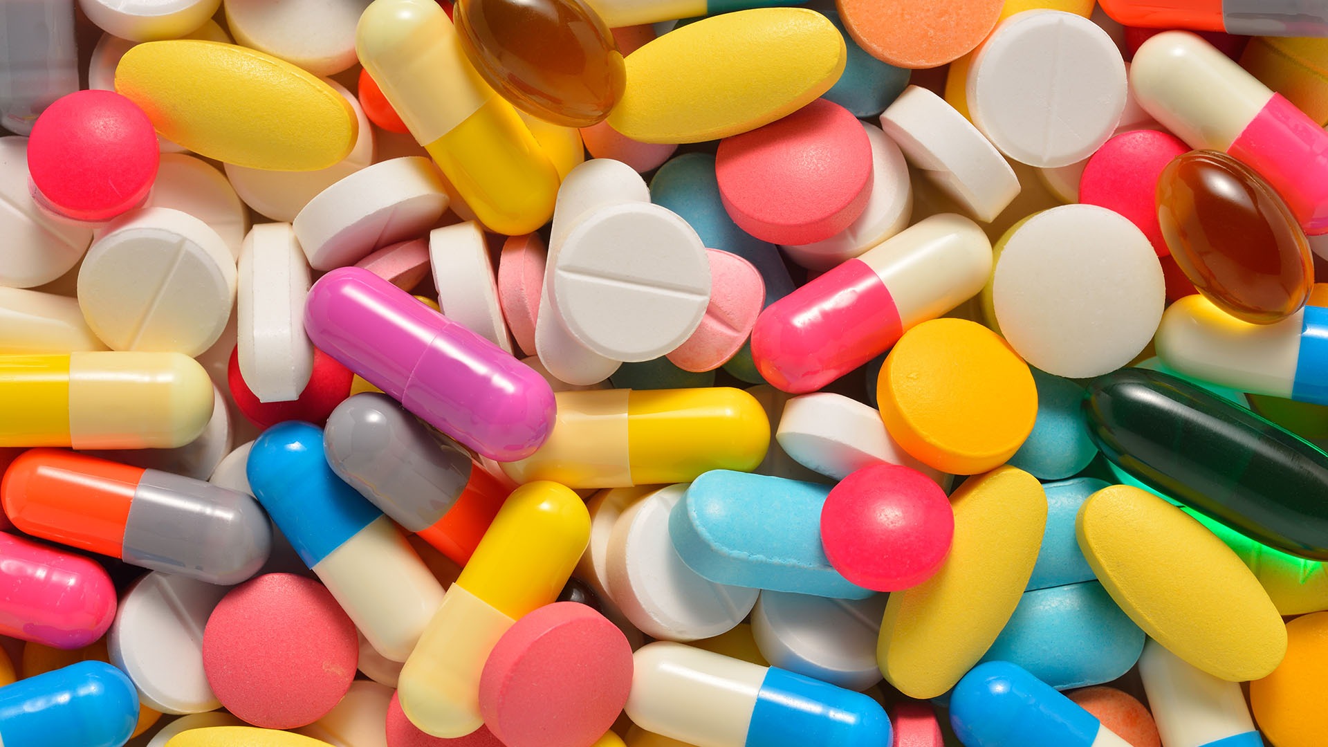 Many colorful medicines