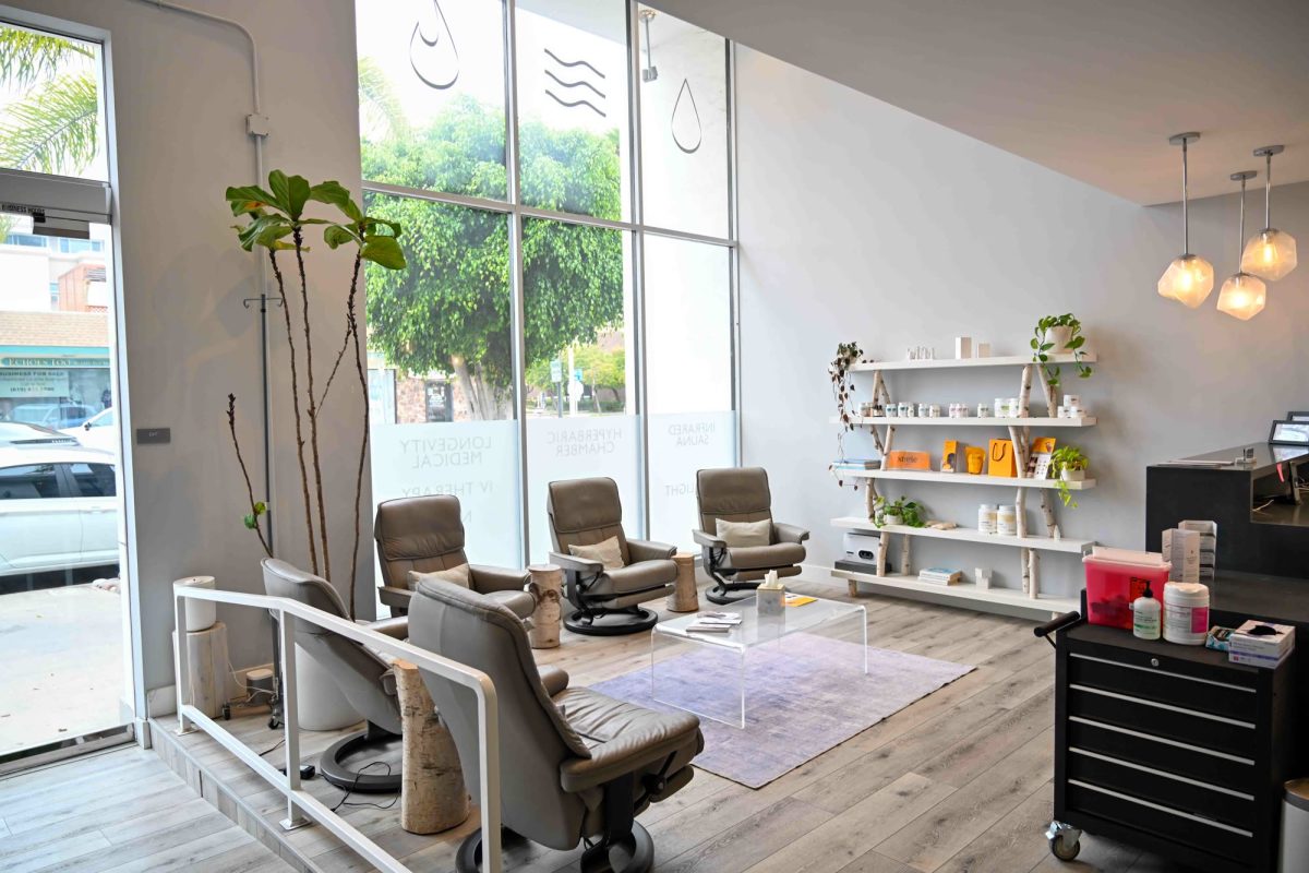 Front office and hallway of the SD Body La Jolla clinic on Fay Ave