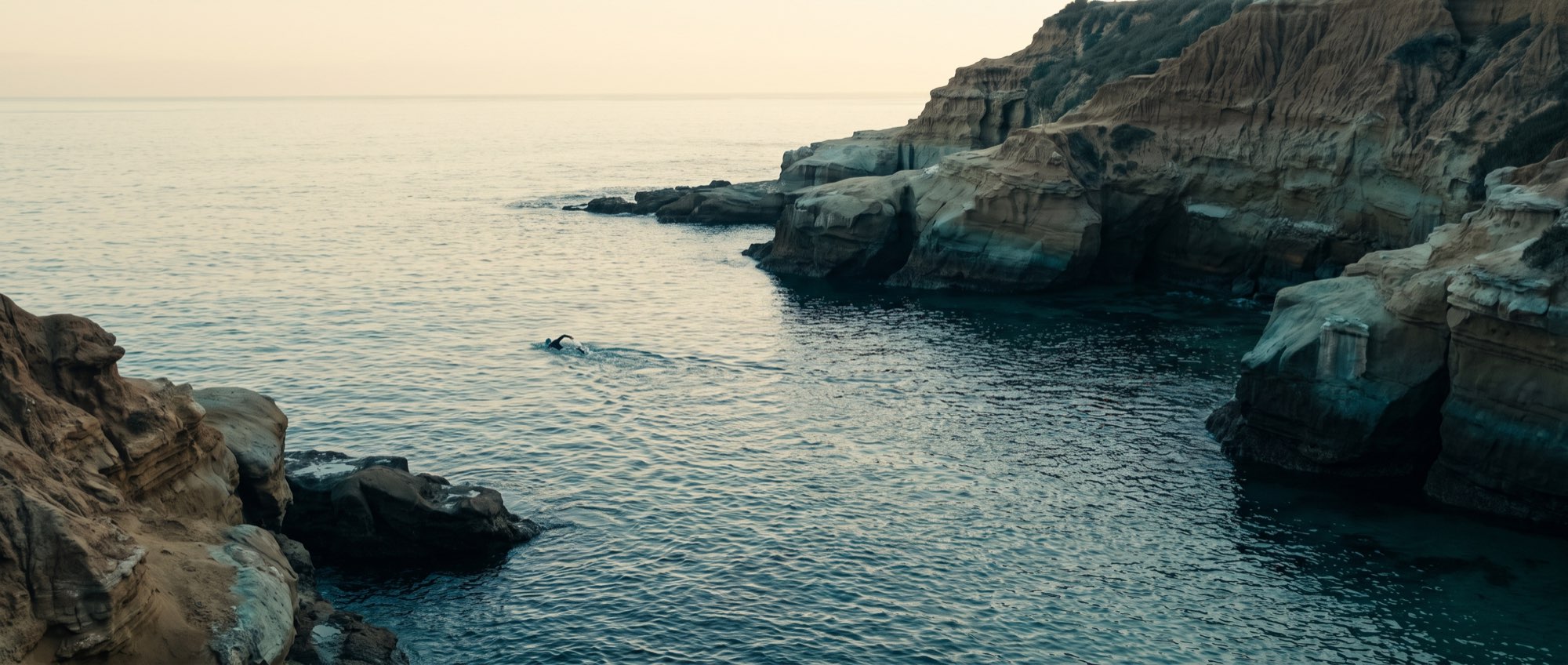 San Diego cove at golden hour